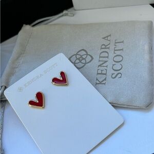 Kendra Scott Red Heart Earrings